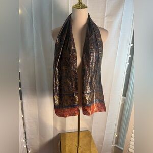Parisian Made in Italy Metallic Scarf Boho